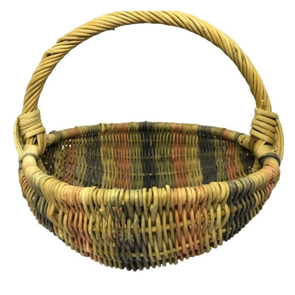 Multicolored Handmade Woven Egg Basket - Picture 1 of 5